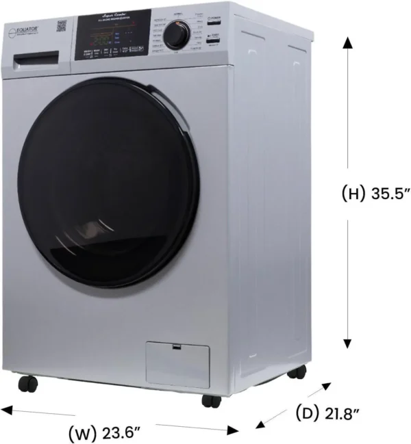 Equator Super Combo Washer Dryer EZ 4600 (1.6 cu. ft. / 15 lbs.) with Portability Kit – Vented/Ventless, Pet & Allergy Cycles Silver - EZ 4600 - Image 4