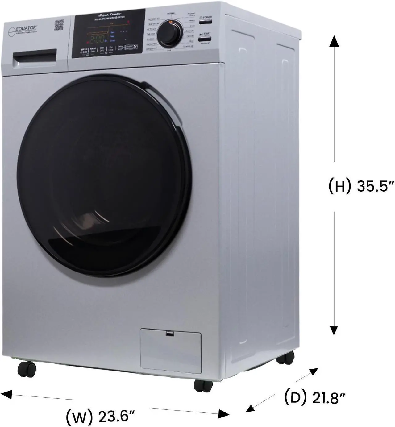 Equator Super Combo Washer Dryer EZ 4600 (1.6 cu. ft. / 15 lbs.) with Portability Kit – Vented/Ventless, Pet & Allergy Cycles Silver - EZ 4600 - Image 4