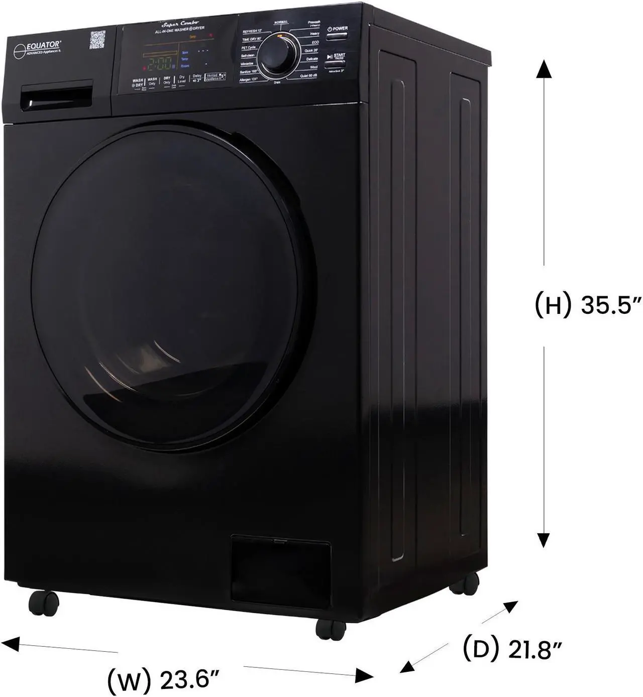 Equator Super Combo Washer Dryer EZ 4600 (1.6 cu. ft. / 15 lbs.) with Portability Kit – Vented/Ventless, Pet & Allergy Cycles - EZ 4600 - Image 5