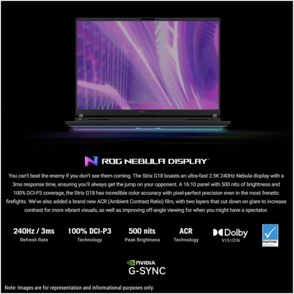 ASUS ROG Strix G18 Gaming Laptop – Intel Ultra 9-275HX – NVIDIA GeForce RTX 5070 Ti – 32GB DDR5 RAM – 2TB PCIe SSD – 18" 2.5K 240Hz Nebula Display – Windows 11 Home – Eclipse Gray - Image 4