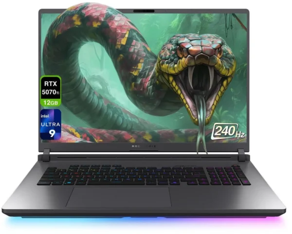 ASUS ROG Strix G18 Gaming Laptop – Intel Ultra 9-275HX – NVIDIA GeForce RTX 5070 Ti – 32GB DDR5 RAM – 2TB PCIe SSD – 18" 2.5K 240Hz Nebula Display – Windows 11 Home – Eclipse Gray - Image 6
